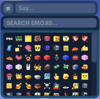 Chat emotes menu