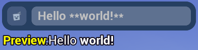 Formatting the word "world" to be bold