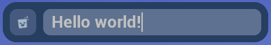 Typing hello world in chat