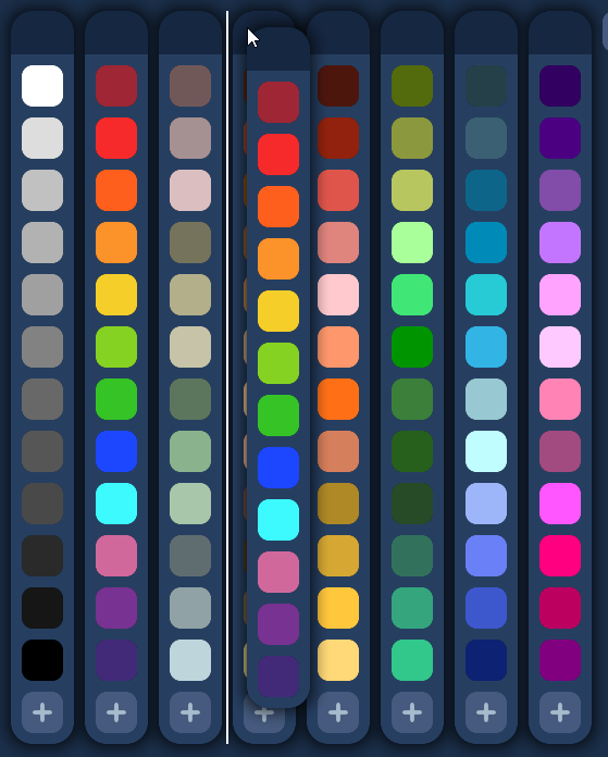 Dragging and dropping palette color groups