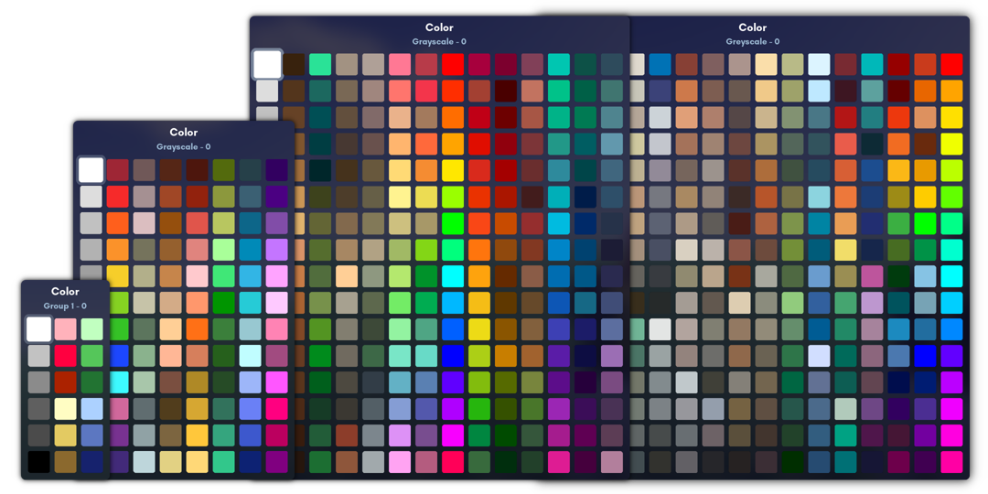 Various palettes